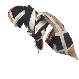 Vintage Orange Navy Geometric Bandana Scarf Accessory